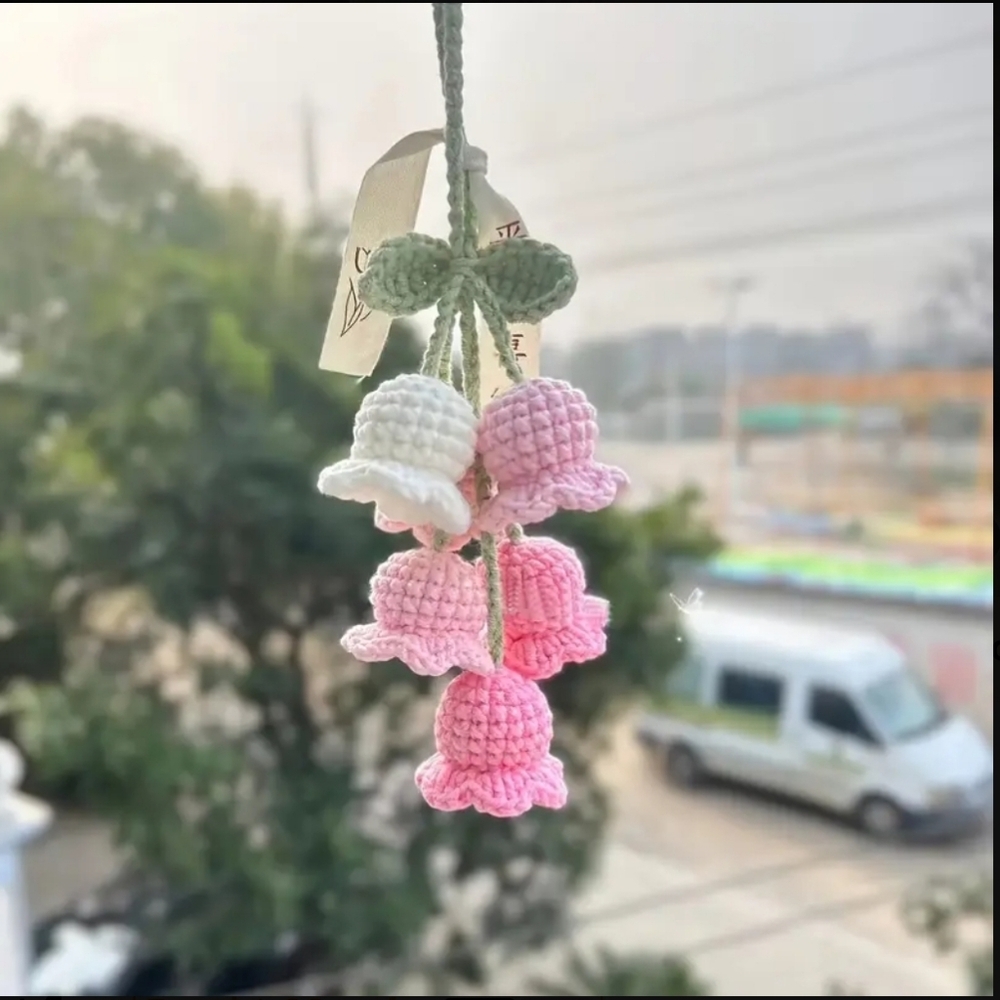 Crocher Car Charm Mirror